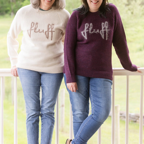 Fluff Logo Crewneck Raglan Alpaca Sweater – 100% Baby Alpaca