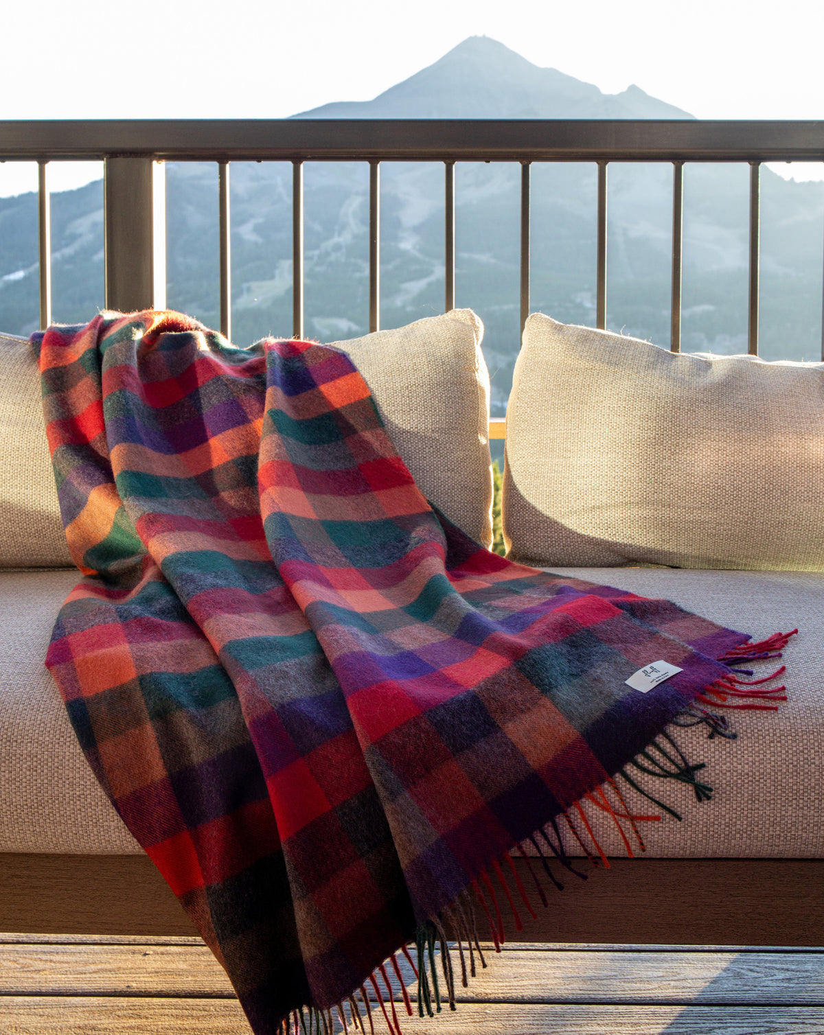 Fluff Plaid Baby Alpaca Throw Blanket