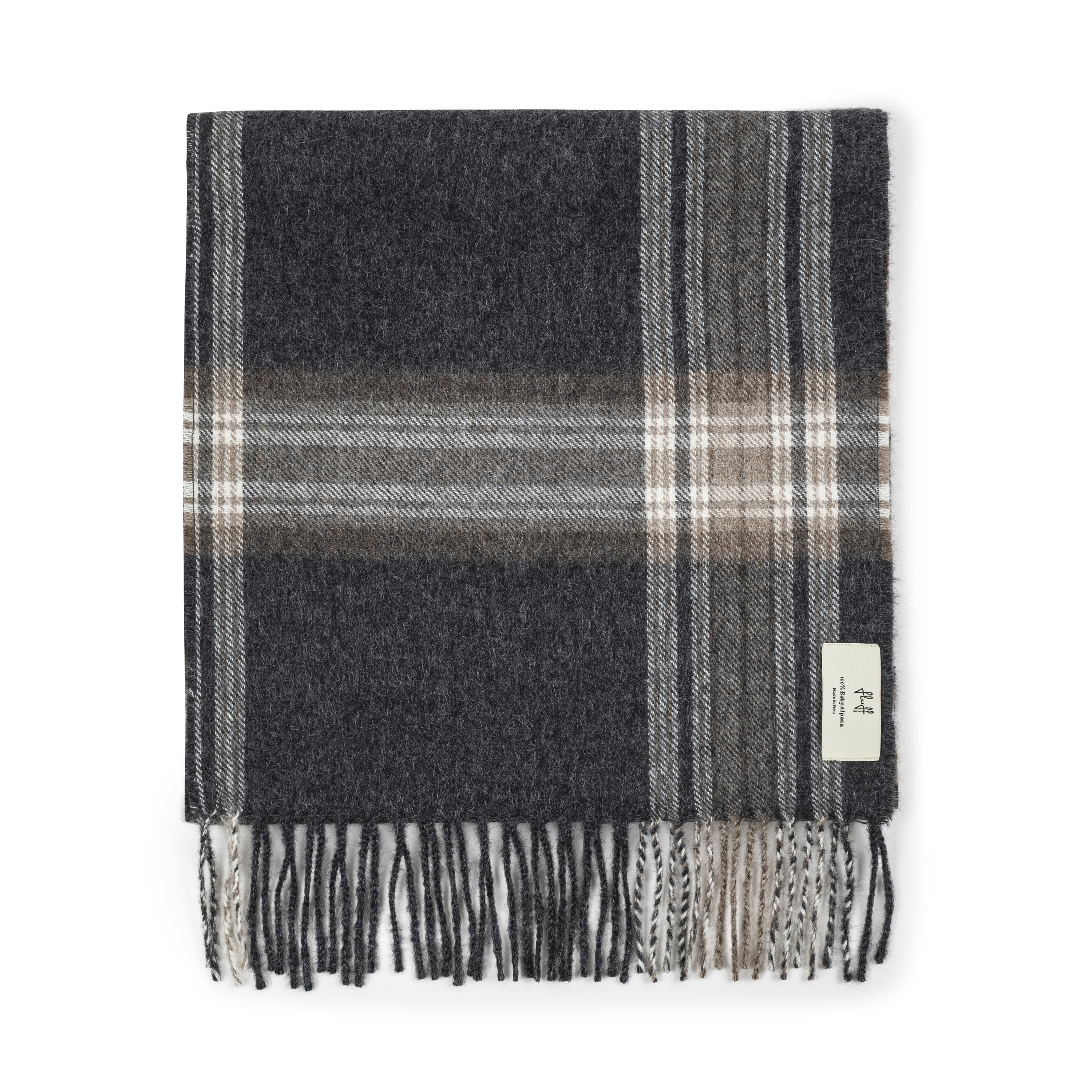 Plaid Baby Alpaca Scarf