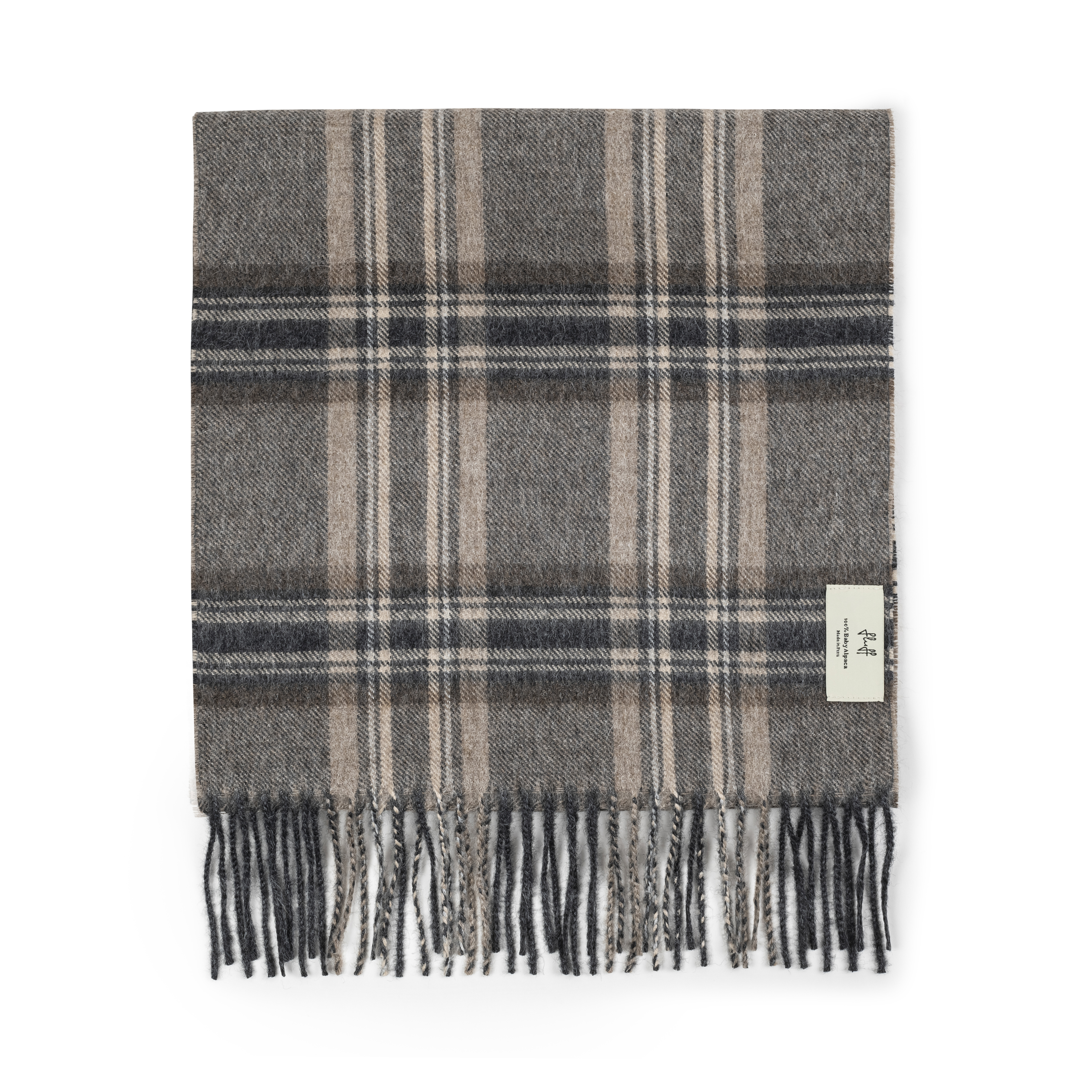 Plaid Baby Alpaca Scarf