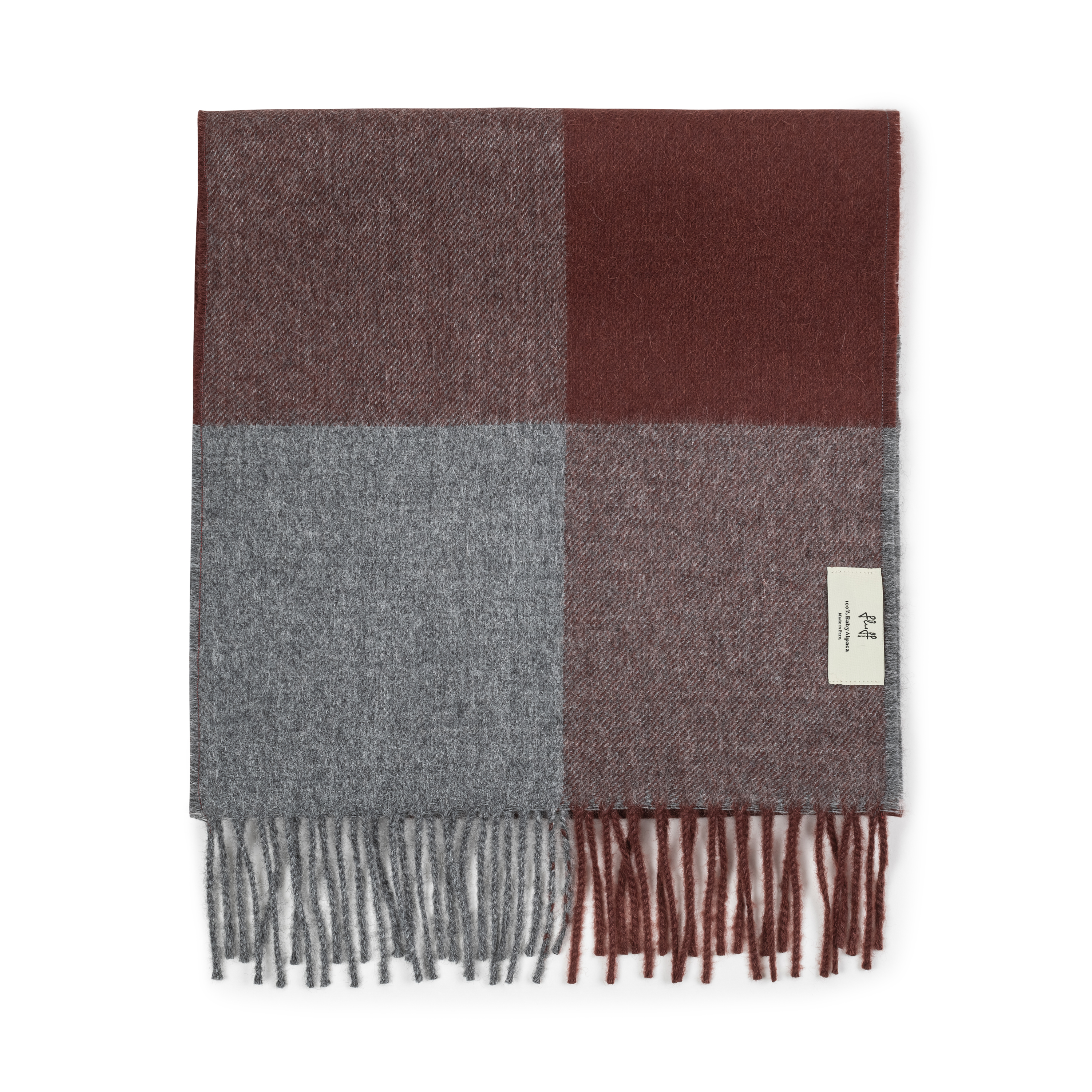 Plaid Baby Alpaca Scarf