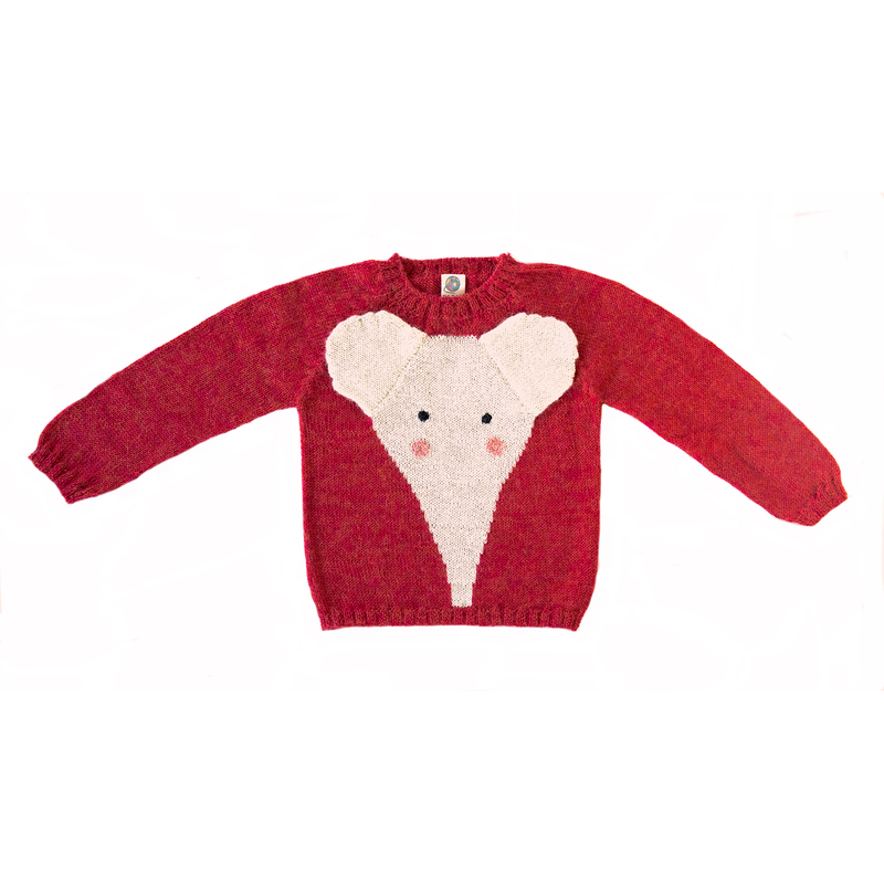Nanay Floppy Ears White Elephant Sweater in Rose