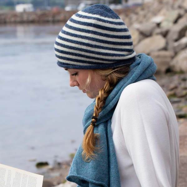 Samantha Holmes Stripe Alpaca Jersey Knit Beanie | Fluff Alpaca display picture 1