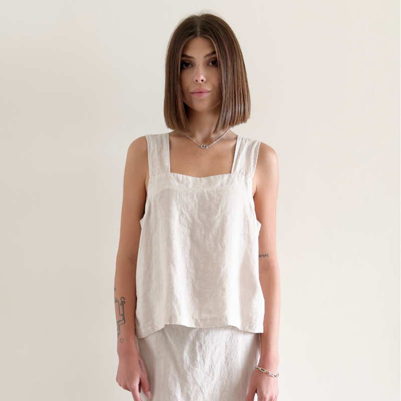 It Is Well L.A. Linen Strap Top