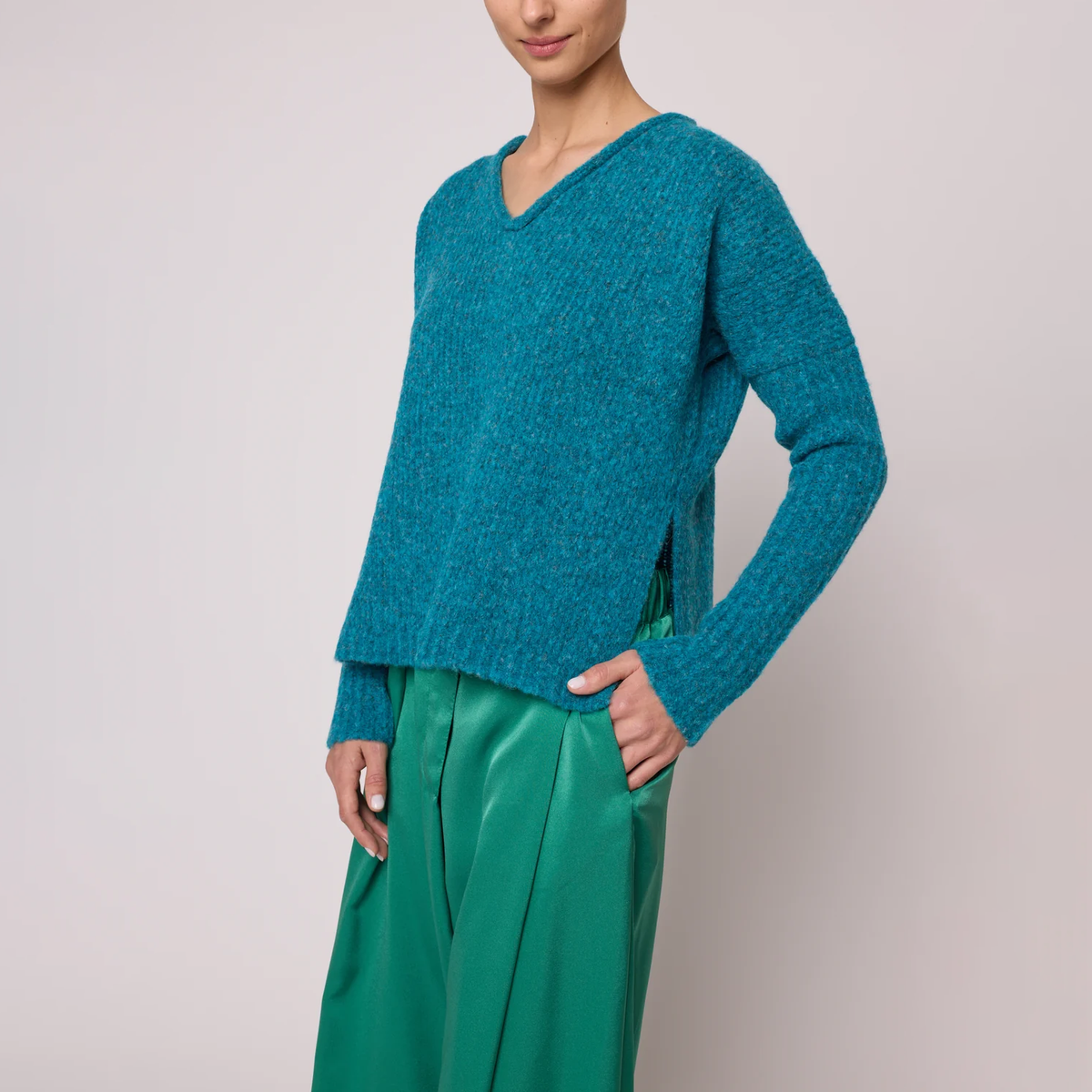Atelier Delphine Boxy V-Neck Supreme Alpaca Sweater