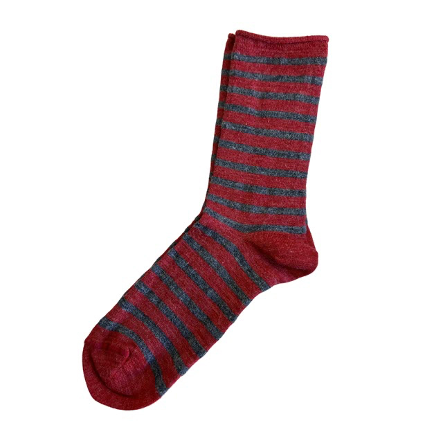 Striped Roll Top Bamboo Alpaca Socks