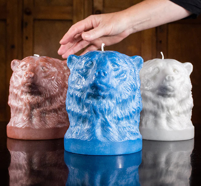 Hand Poured Bear Bust Candle