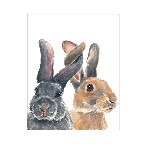 two bunnies with ears twisted together