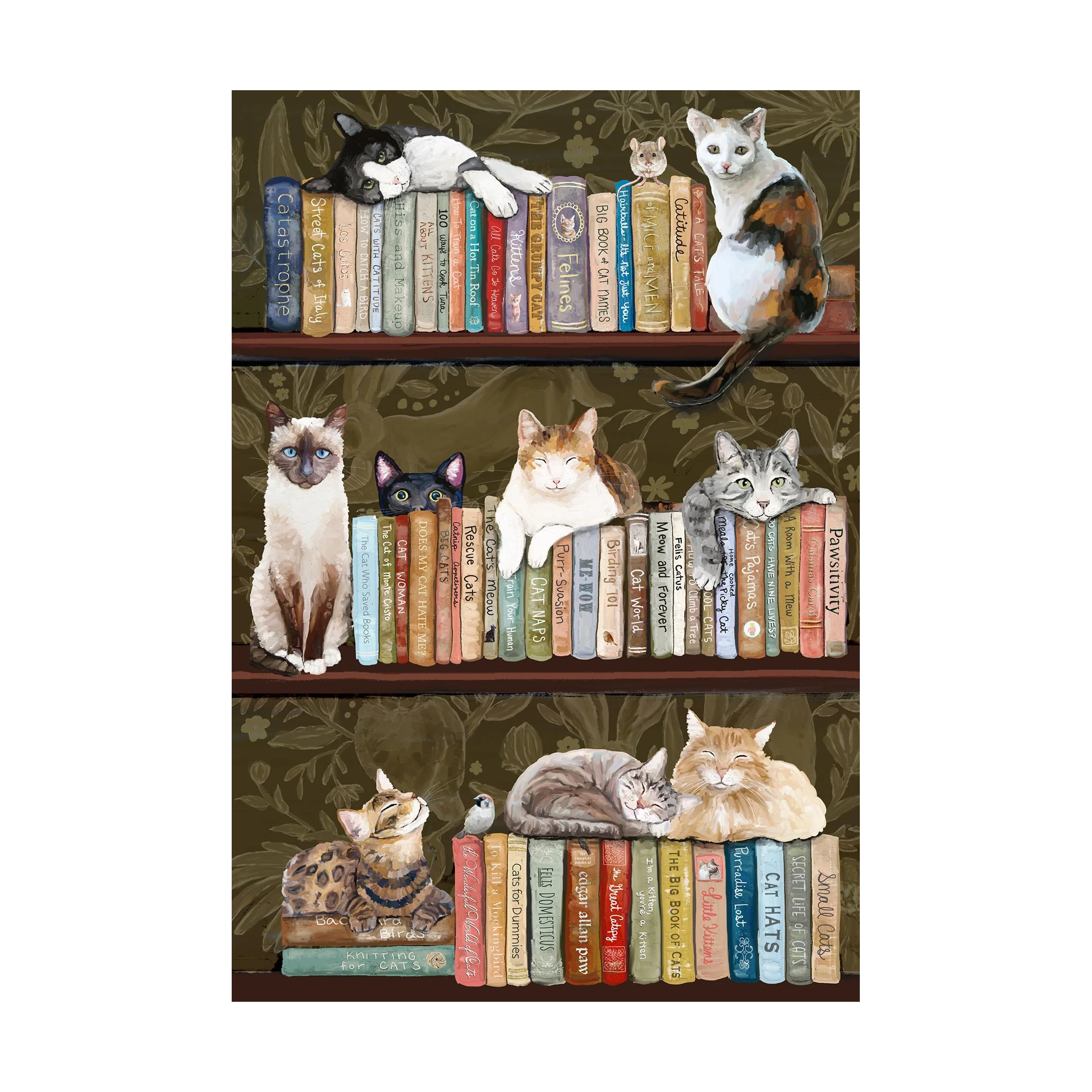 'Cats on Books' Card