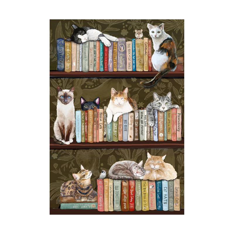 'Cats on Books' Card