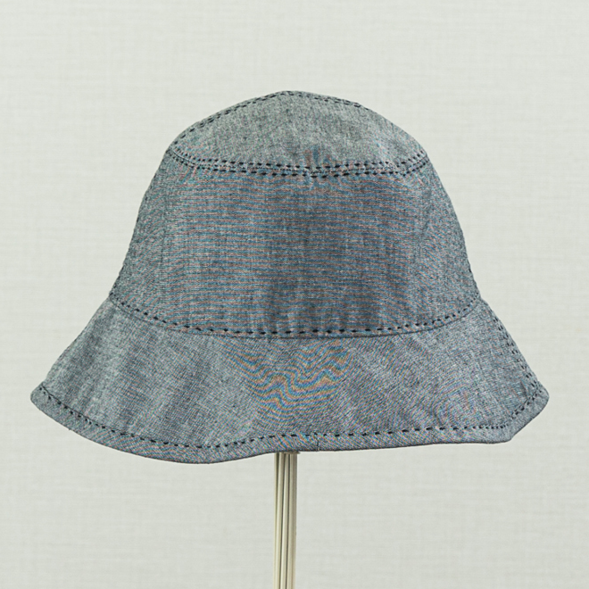 Cotton Dungaree Sashiko Stitched Bucket Hat