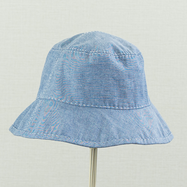Tsuyumi Cotton Dungaree Sashiko Stitched Bucket Hat | Fluff Alpaca