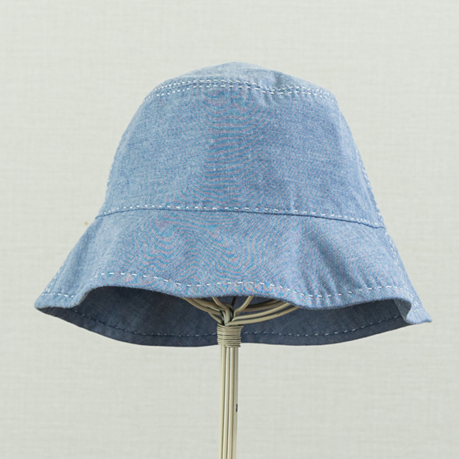 Cotton Dungaree Sashiko Stitched Bucket Hat