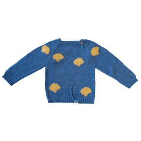 Nanay Cow Baby Alpaca Sweater in Blue