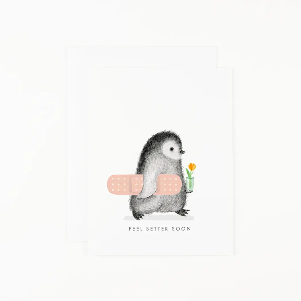 'Feel Better Penguin' Card