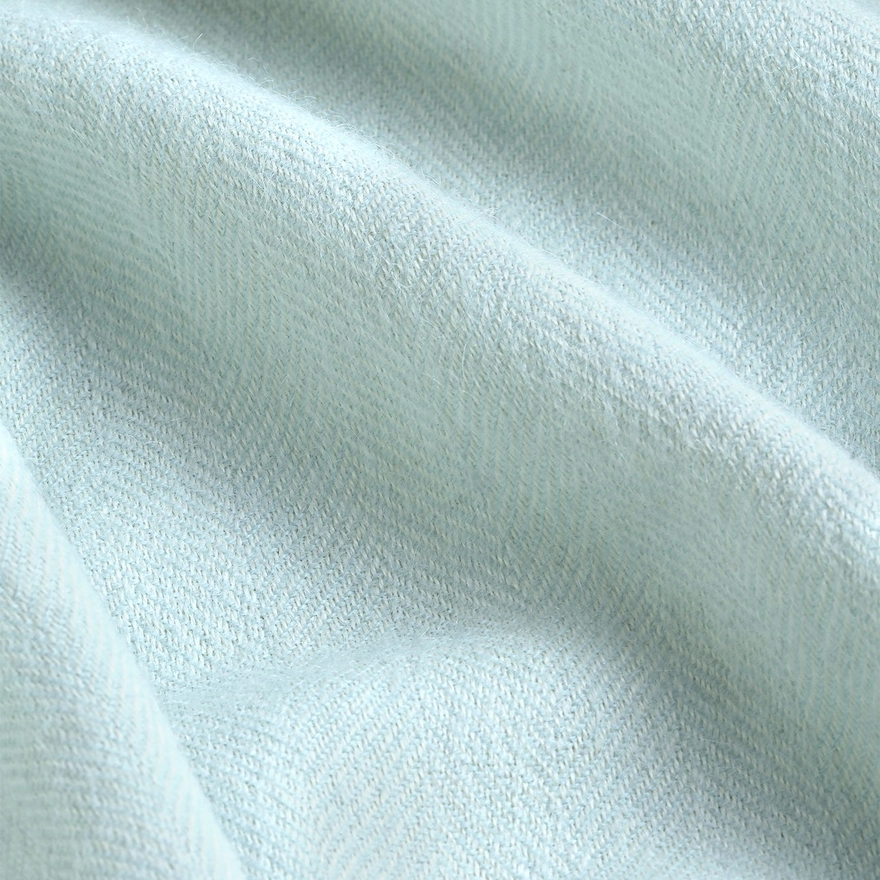Close-up of light blue baby blanket