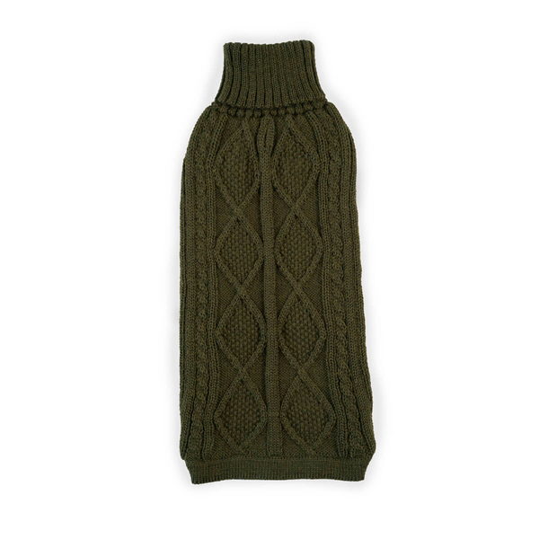 ALQOWASI PETニット Alqo Wasi Forest Green Aran Alpaca Dog Sweater | Fluff Alpaca