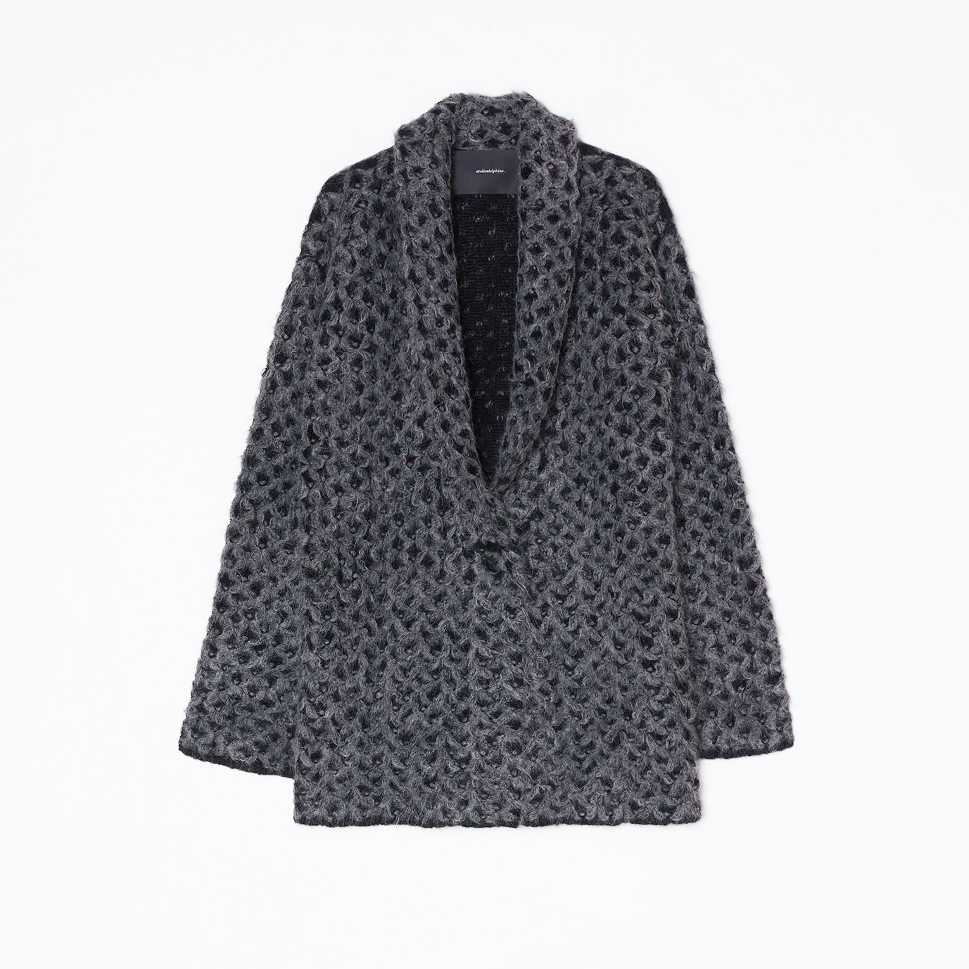 Gray patterned coat on a white background