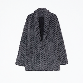 Gray patterned coat on a white background