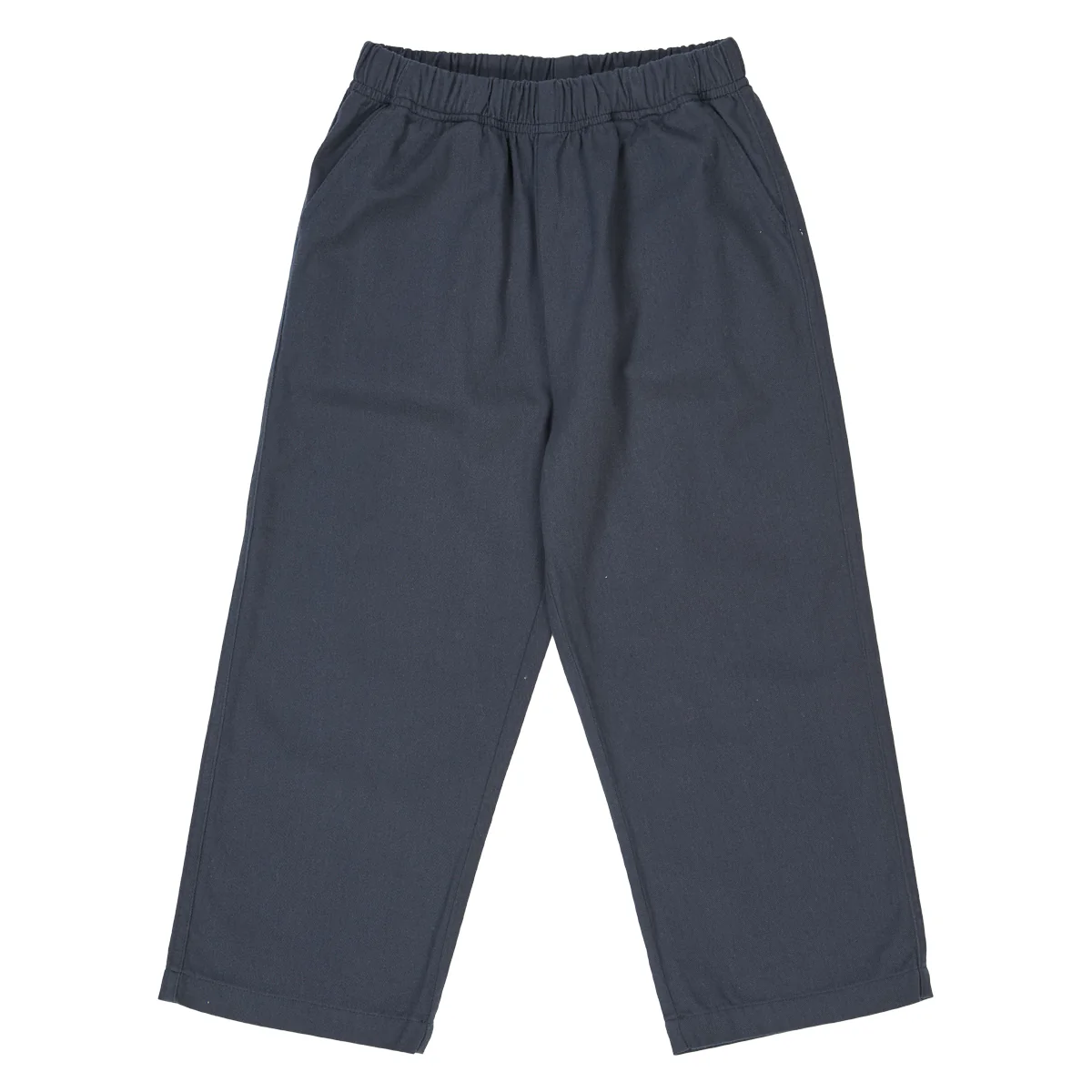 Navy blue pants on a white background