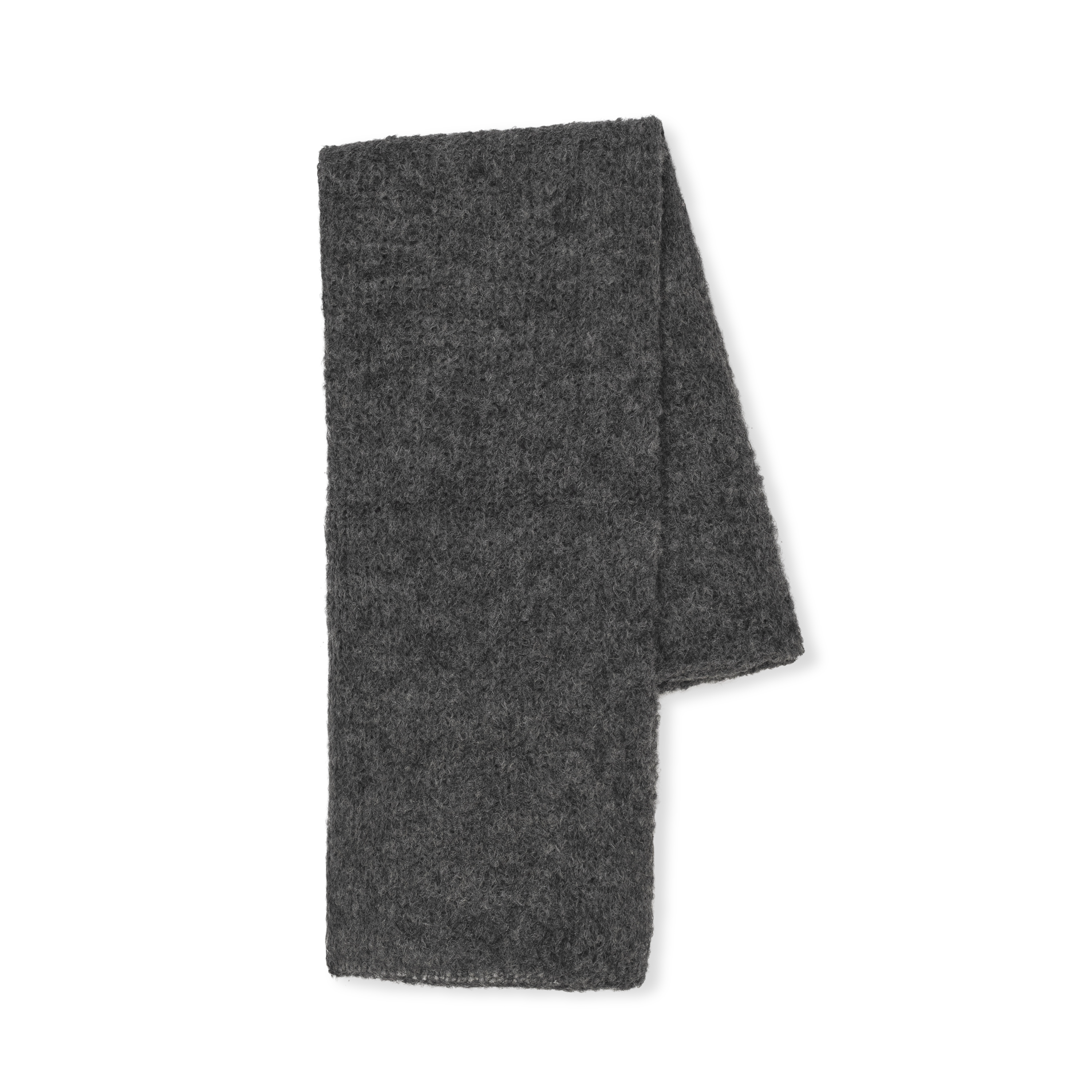 Folded gray shawl on a white background
