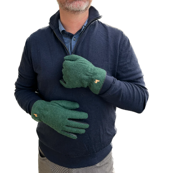 Black Felted Alpaca Gloves - 100% Baby Alpaca Gloves | Fluff Alpaca