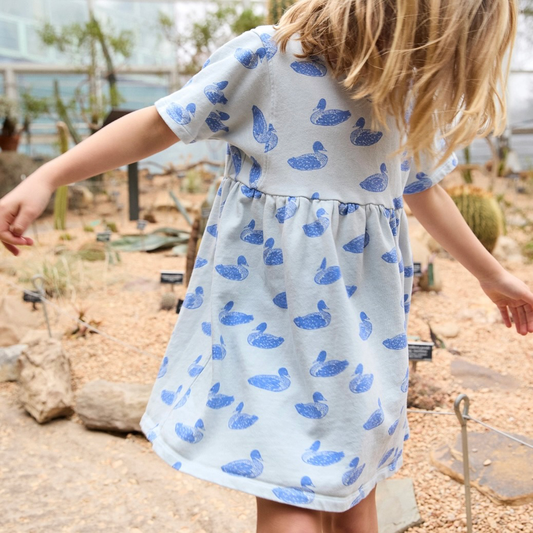 Lewis Duck Print Organic Cotton Dress