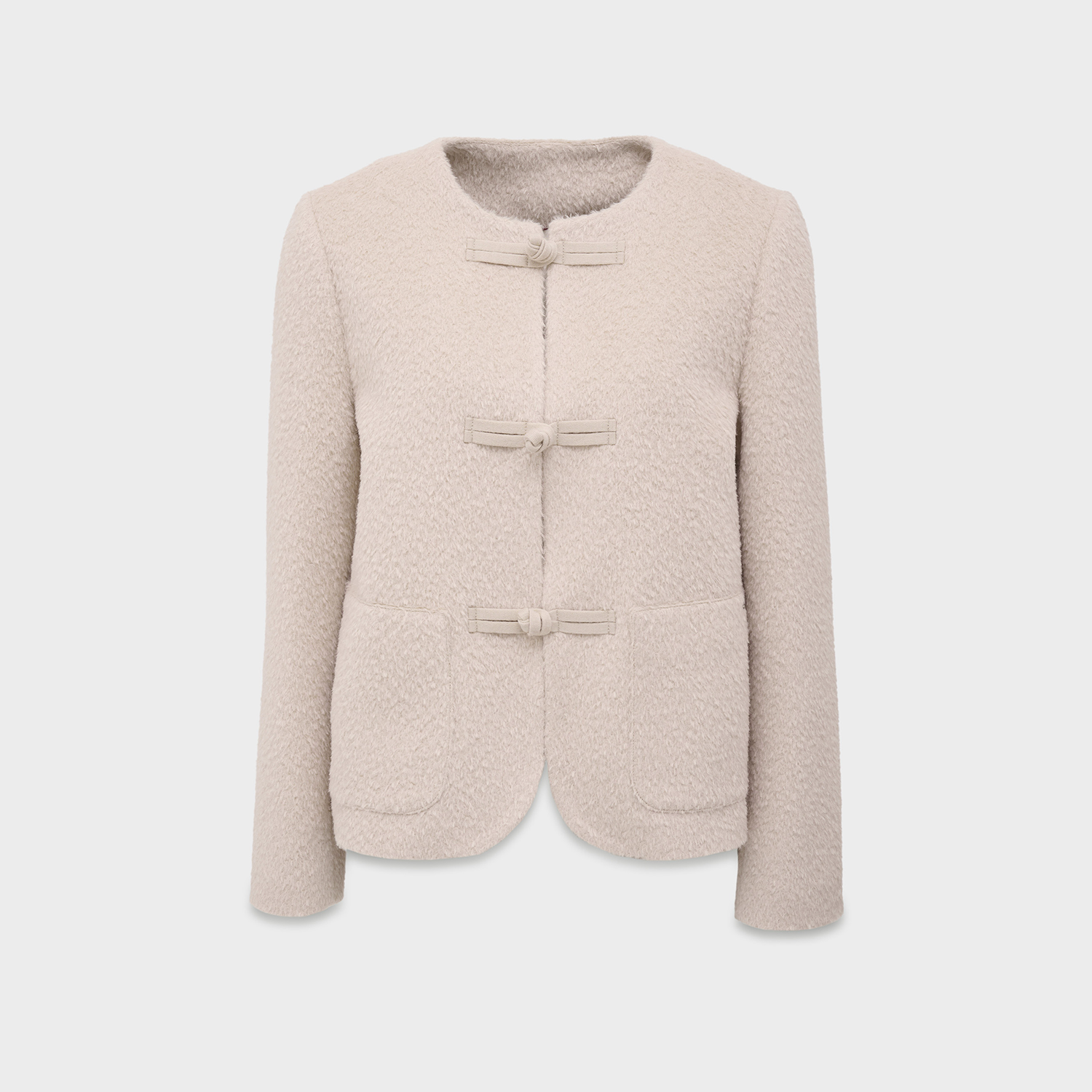 Beige jacket on a light gray background