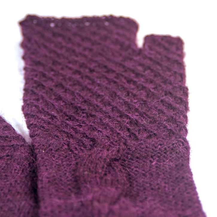 Cable Fingerless Alpaca Gloves