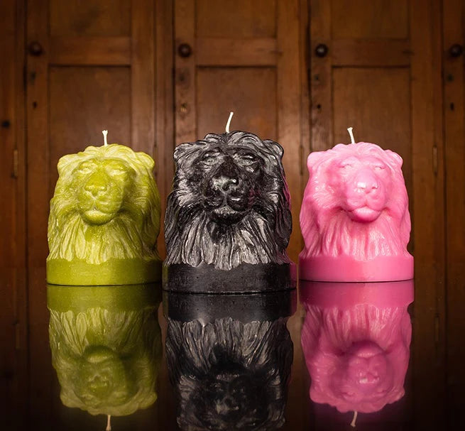 Hand Poured Lion Bust Candle