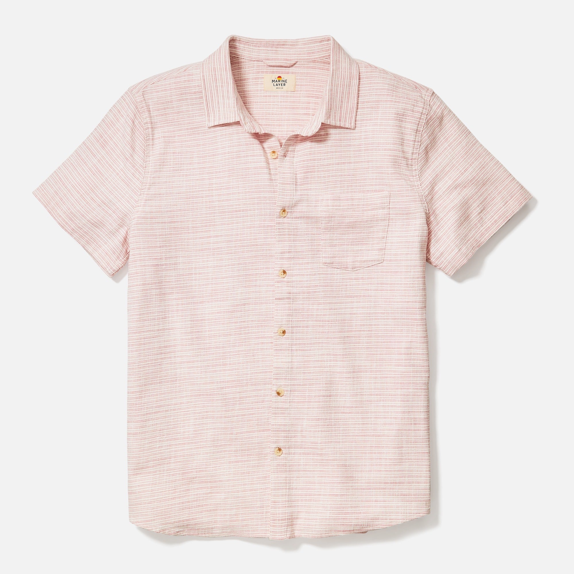 Pink striped shirt on a white background
