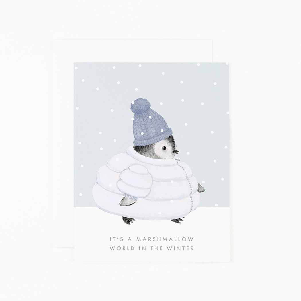 'Marshmallow World Penguin' Holiday Card