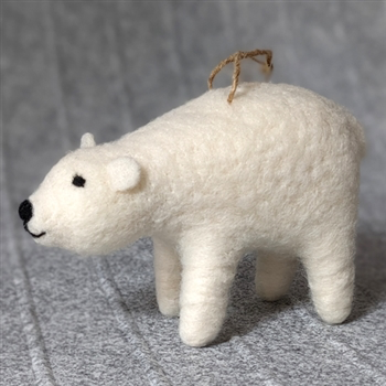 Polar Bear Needle Felt Ornament
