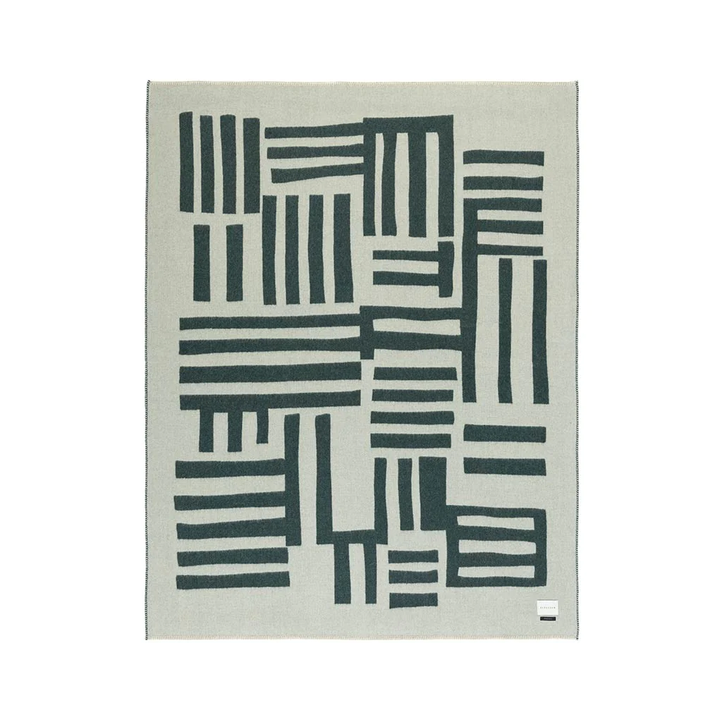 Rosin Reversible Alpaca Throw - Dark Forest/Bone