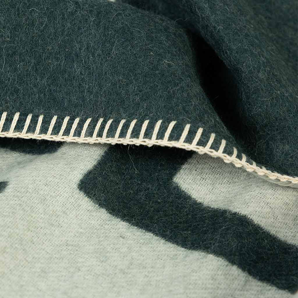 Rosin Reversible Alpaca Throw - Dark Forest/Bone