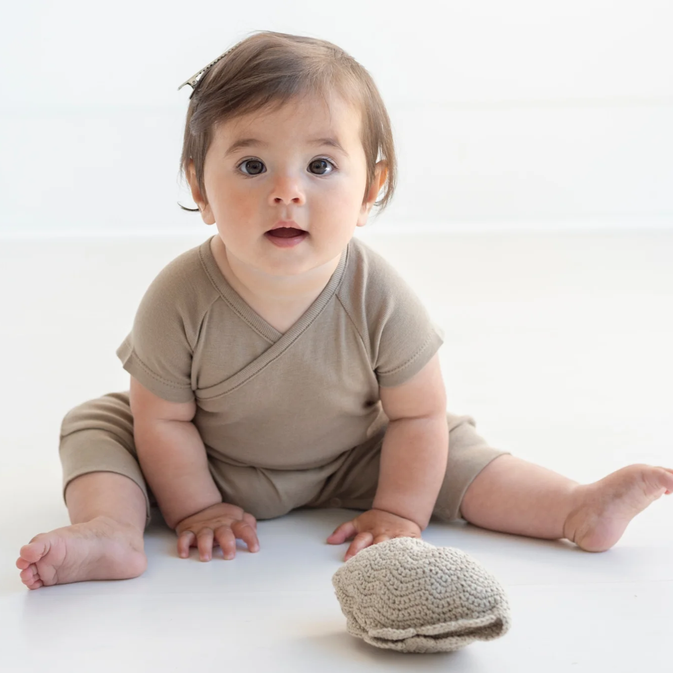 Tane Organics Ribbed Cap Sleeved Kimono Playsuit