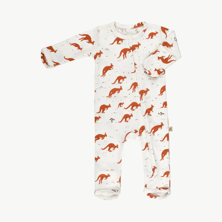 Red Caribou Babies Zipped Jumpsuit