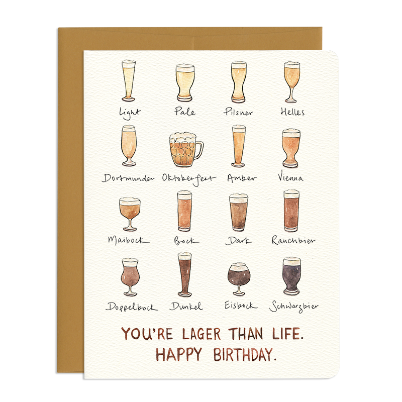 'Lager Birthday' Greeting Card