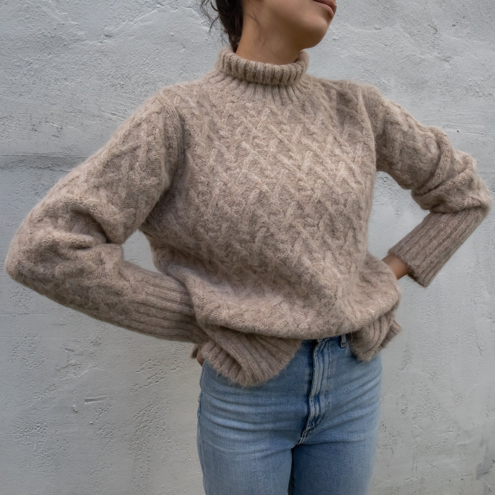Lattice Cable Alpaca Sweater