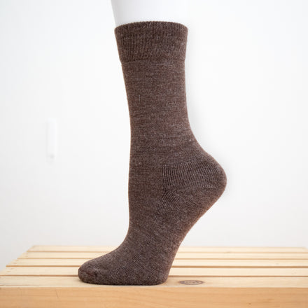 Solid Colored Crew Alpaca Hiking Socks