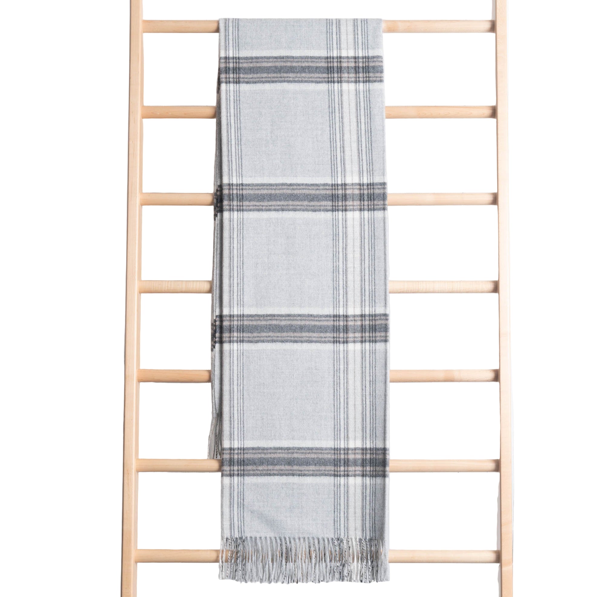 Fluff Plaid Baby Alpaca Throw Blanket