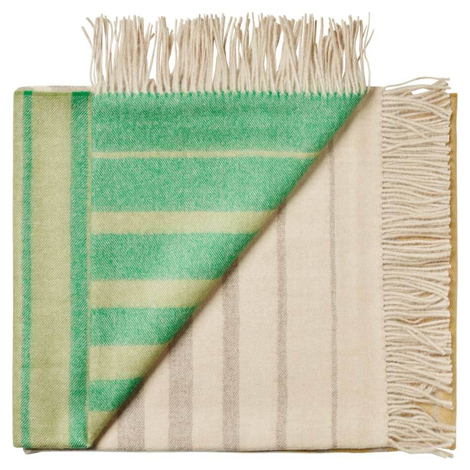 Fluff Striped Baby Alpaca Throw Blanket