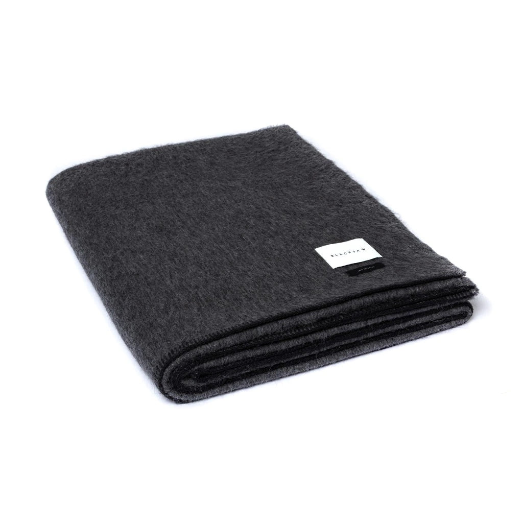 Siempre Speakeasy Recycled Alpaca Blanket - Charcoal, Queen Size