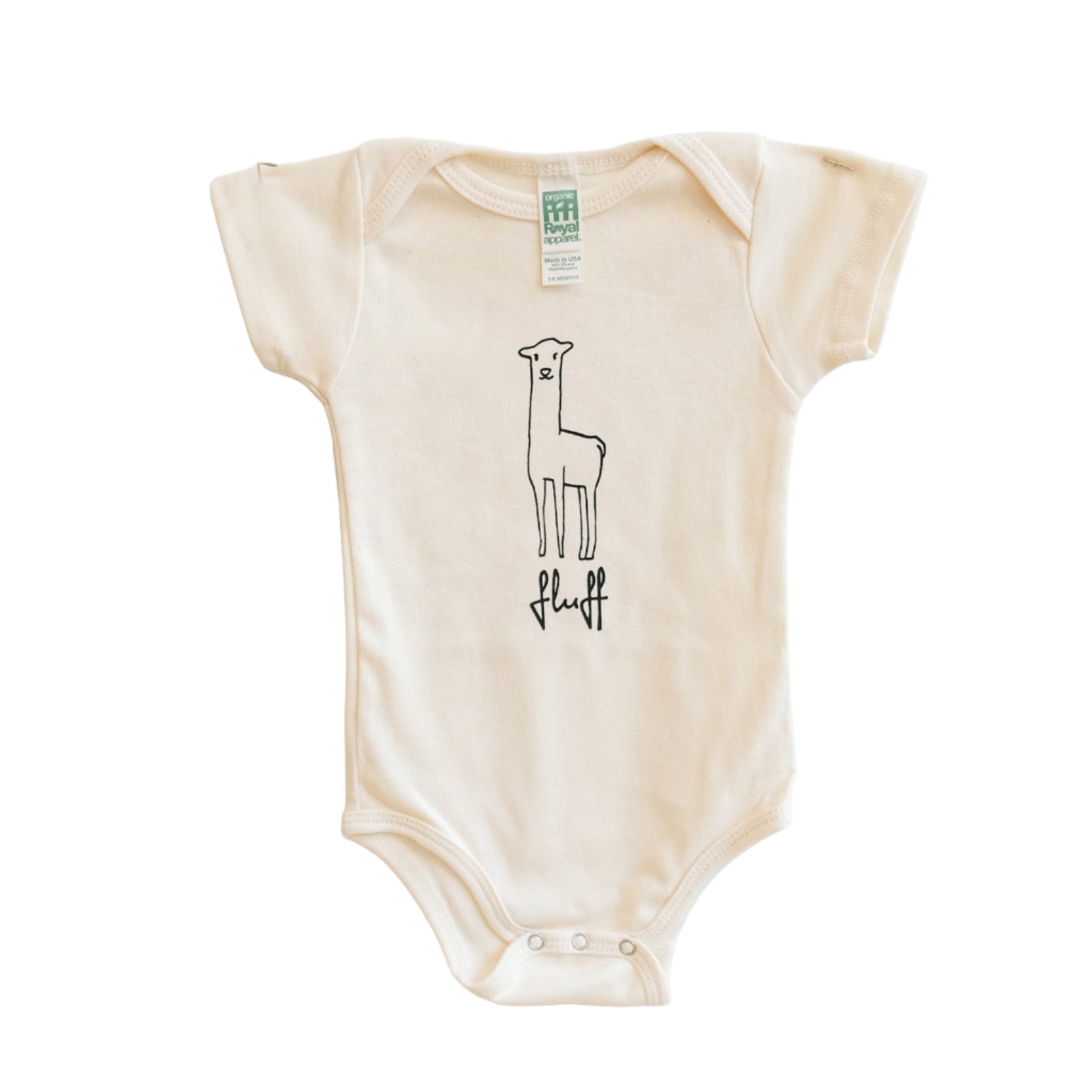 Fluff Organic Cotton Alpaca Logo Onesie