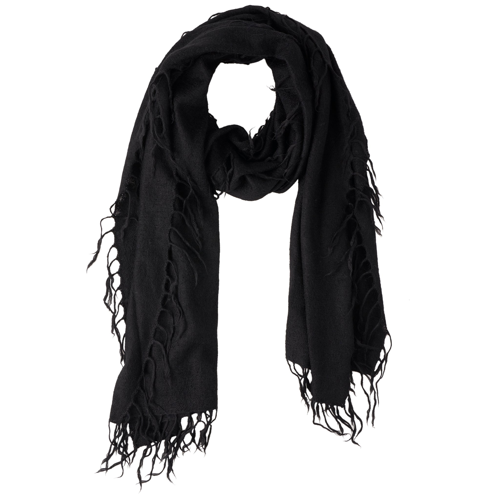 Full Fringe Alpaca and Silk Scarf