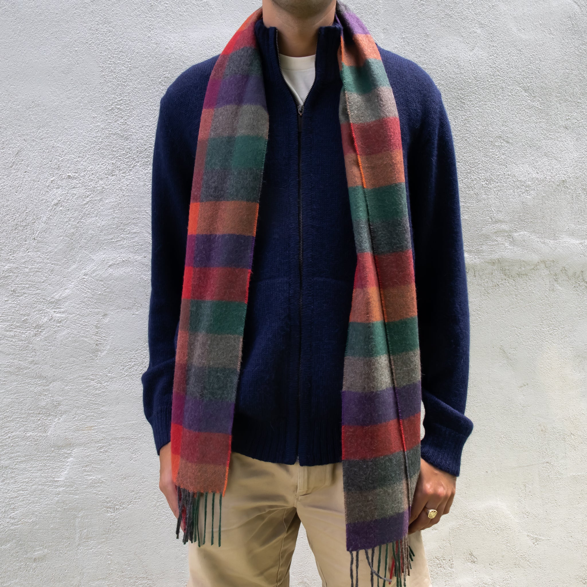 Plaid Baby Alpaca Scarf