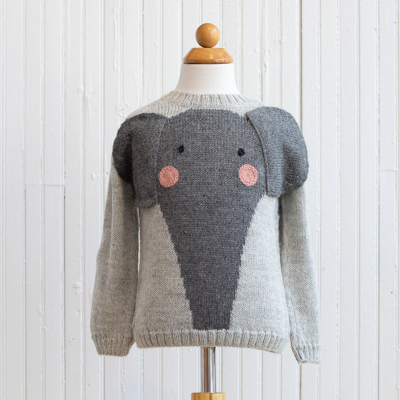 Nanay Floppy Ears Grey Elephant Alpaca Sweater