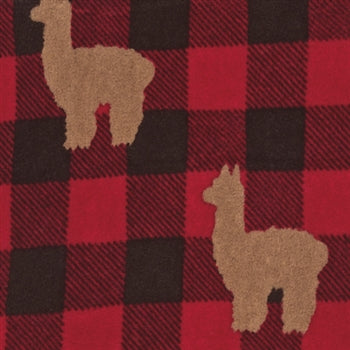 Lodge Plaid Alpaca Print Fleece Lounge Pant