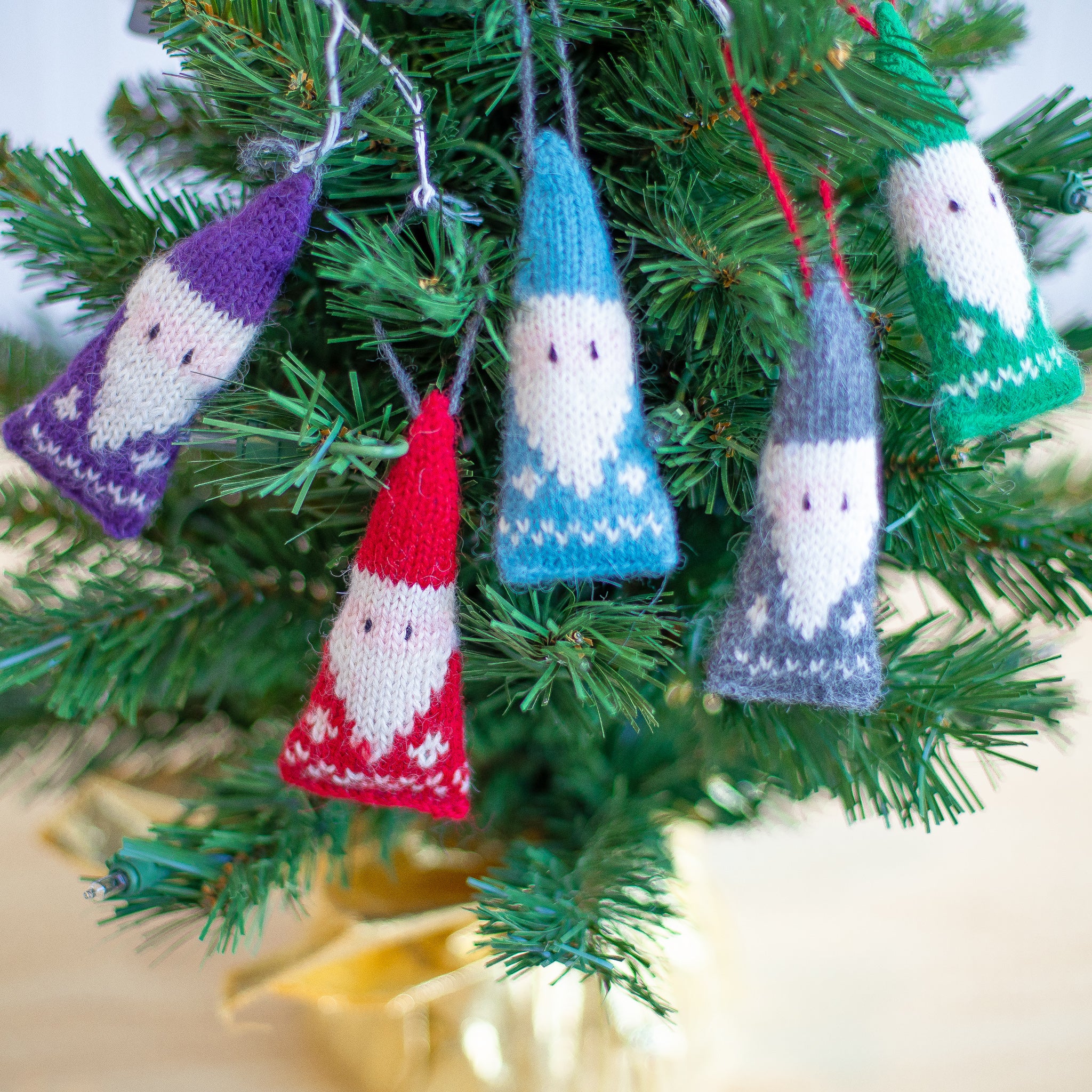 Alpaca Felted Santa Ornament