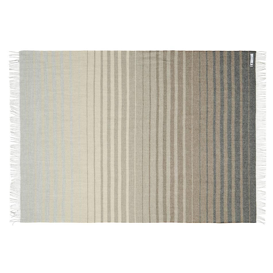 Fluff Striped Baby Alpaca Throw Blanket